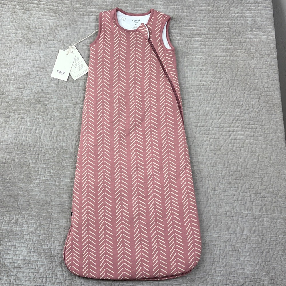 Kyte Baby Bamboo Sleep Bag 2.5 TOG Mauve Pink Herringbone Size Medium NWT
